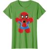 imageMarvel SpiderMan Holiday Christmas Gingerbread Man Cookie TShirtGrass Green