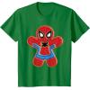imageMarvel SpiderMan Holiday Christmas Gingerbread Man Cookie TShirtKelly Green