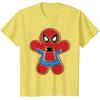 imageMarvel SpiderMan Holiday Christmas Gingerbread Man Cookie TShirtLemon Yellow