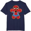 imageMarvel SpiderMan Holiday Christmas Gingerbread Man Cookie TShirtNavy Blue