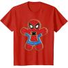 imageMarvel SpiderMan Holiday Christmas Gingerbread Man Cookie TShirtRed