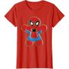 imageMarvel SpiderMan Holiday Christmas Gingerbread Man Cookie TShirtRed