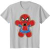 imageMarvel SpiderMan Holiday Christmas Gingerbread Man Cookie TShirtSilver Grey