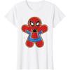 imageMarvel SpiderMan Holiday Christmas Gingerbread Man Cookie TShirtWhite