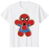 imageMarvel SpiderMan Holiday Christmas Gingerbread Man Cookie TShirtWhite