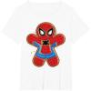 imageMarvel SpiderMan Holiday Christmas Gingerbread Man Cookie TShirtWhite