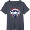 imageThe Falcon and the Winter Soldier Captain America Star Icon TShirtHeather Blue
