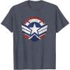 imageThe Falcon and the Winter Soldier Captain America Star Icon TShirtHeather Blue