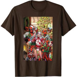 imageMarvel Gwenpool ampamp Deadpool Family Christmas Holiday TShirtBrown
