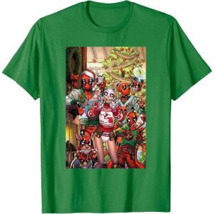 imageMarvel Gwenpool ampamp Deadpool Family Christmas Holiday TShirtKelly Green