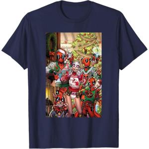 imageMarvel Gwenpool ampamp Deadpool Family Christmas Holiday TShirtNavy Blue