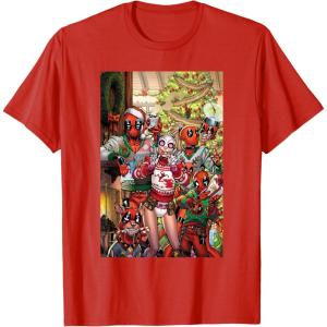imageMarvel Gwenpool ampamp Deadpool Family Christmas Holiday TShirtRed