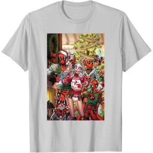imageMarvel Gwenpool ampamp Deadpool Family Christmas Holiday TShirtSilver Grey
