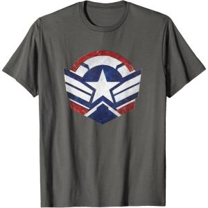imageThe Falcon and the Winter Soldier Captain America Star Icon TShirtAsphalt Grey