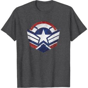 imageThe Falcon and the Winter Soldier Captain America Star Icon TShirtDark Heather Grey