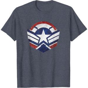 imageThe Falcon and the Winter Soldier Captain America Star Icon TShirtHeather Blue