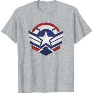 imageThe Falcon and the Winter Soldier Captain America Star Icon TShirtHeather Grey