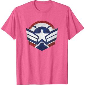 imageThe Falcon and the Winter Soldier Captain America Star Icon TShirtPink Heather