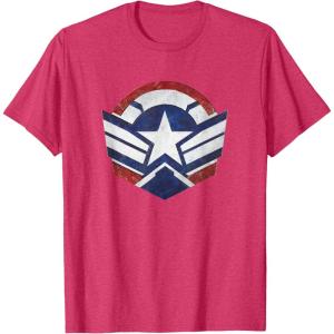 imageThe Falcon and the Winter Soldier Captain America Star Icon TShirtRed Heather