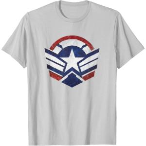 imageThe Falcon and the Winter Soldier Captain America Star Icon TShirtSilver Grey