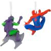 imageHallmark Marvel Super Heroes Mystery Christmas Ornaments Set of 2 ShatterproofSpiderMan  Green Goblin
