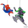 imageHallmark Marvel Super Heroes Mystery Christmas Ornaments Set of 2 ShatterproofSpiderMan  Green Goblin