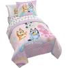 imageJay Franco Comforter Set Includes Sheets and Pillow Covers  Soft and Cozy Bed Set for Stylish Room Decor Blue  The Fantastic Four 5 Piece Twin Size BeddingPink  Bluey