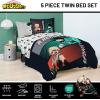 imageJay Franco Comforter Set Includes Sheets and Pillow Covers  Soft and Cozy Bed Set for Stylish Room Decor Blue  The Fantastic Four 5 Piece Twin Size BeddingBlack  My Hero Academia