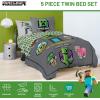 imageJay Franco Comforter Set Includes Sheets and Pillow Covers  Soft and Cozy Bed Set for Stylish Room Decor Blue  The Fantastic Four 5 Piece Twin Size BeddingGrey  Minecraft Movie