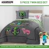 imageJay Franco Comforter Set Includes Sheets and Pillow Covers  Soft and Cozy Bed Set for Stylish Room Decor Blue  The Fantastic Four 5 Piece Twin Size BeddingGrey  Minecraft Movie