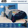imageJay Franco Comforter Set Includes Sheets and Pillow Covers  Soft and Cozy Bed Set for Stylish Room Decor Blue  The Fantastic Four 5 Piece Twin Size BeddingDark Blue  Star Wars