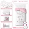 imageJay Franco Comforter Set Includes Sheets and Pillow Covers  Soft and Cozy Bed Set for Stylish Room Decor Blue  The Fantastic Four 5 Piece Twin Size BeddingWhite  Aristocats