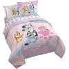 imageJay Franco Comforter Set Includes Sheets and Pillow Covers  Soft and Cozy Bed Set for Stylish Room Decor Blue  The Fantastic Four 5 Piece Twin Size BeddingPink  Bluey