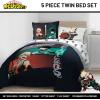 imageJay Franco Comforter Set Includes Sheets and Pillow Covers  Soft and Cozy Bed Set for Stylish Room Decor Blue  The Fantastic Four 5 Piece Twin Size BeddingBlack  My Hero Academia