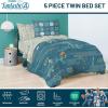 imageJay Franco Comforter Set Includes Sheets and Pillow Covers  Soft and Cozy Bed Set for Stylish Room Decor Blue  The Fantastic Four 5 Piece Twin Size BeddingBlue  Fantastic Four