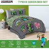 imageJay Franco Comforter Set Includes Sheets and Pillow Covers  Soft and Cozy Bed Set for Stylish Room Decor Blue  The Fantastic Four 5 Piece Twin Size BeddingGrey  Minecraft Movie