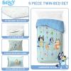 imageJay Franco Comforter Set Includes Sheets and Pillow Covers  Soft and Cozy Bed Set for Stylish Room Decor Blue  The Fantastic Four 5 Piece Twin Size BeddingBlue  Bluey