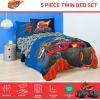 imageJay Franco Comforter Set Includes Sheets and Pillow Covers  Soft and Cozy Bed Set for Stylish Room Decor Blue  The Fantastic Four 5 Piece Twin Size BeddingBlue  Blaze  the Monster Machines