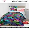 imageJay Franco Comforter Set Includes Sheets and Pillow Covers  Soft and Cozy Bed Set for Stylish Room Decor Blue  The Fantastic Four 5 Piece Twin Size BeddingBlack  Cars