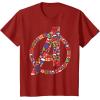 imageMarvel Avengers A Logo Symbol Holiday Christmas Icons TShirtCranberry Red
