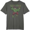 imageMarvel Christmas Hulk Deck The Halls Portrait TShirtAsphalt Grey
