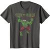 imageMarvel Christmas Hulk Deck The Halls Portrait TShirtAsphalt Grey