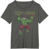imageMarvel Christmas Hulk Deck The Halls Portrait TShirtAsphalt Grey