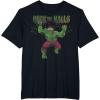 imageMarvel Christmas Hulk Deck The Halls Portrait TShirtBlack