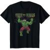 imageMarvel Christmas Hulk Deck The Halls Portrait TShirtBlack