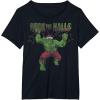 imageMarvel Christmas Hulk Deck The Halls Portrait TShirtBlack