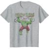 imageMarvel Christmas Hulk Deck The Halls Portrait TShirtHeather Grey