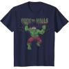 imageMarvel Christmas Hulk Deck The Halls Portrait TShirtNavy Blue