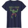 imageMarvel Christmas Hulk Deck The Halls Portrait TShirtNavy Blue