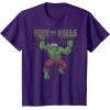 imageMarvel Christmas Hulk Deck The Halls Portrait TShirtPurple